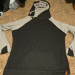 AMPERSAND AVE Black and Gray Women's Hoodie